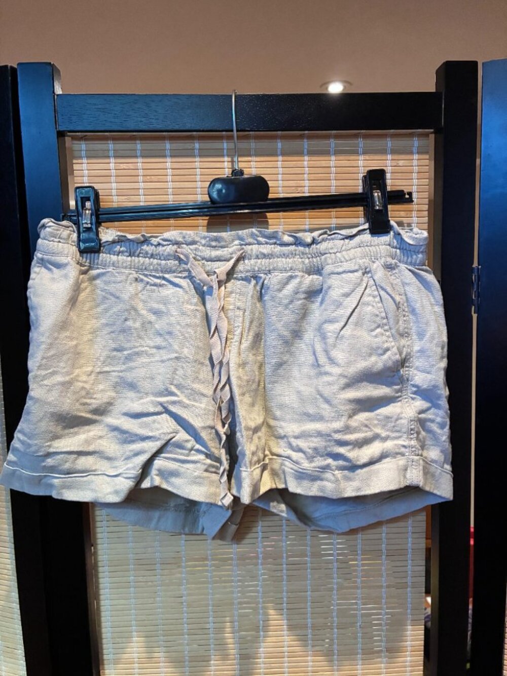 Old Navy Linen-Blend Drawstring Shorts Beige M